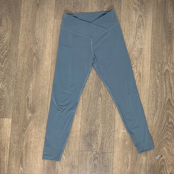 Lorna Jane Wrap Around Ankle Biter Leggings 7/8 length  Steel Blue Size Small - Picture 4 of 12